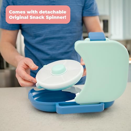 GoBe Kids Lunchbox with Snack Spinner & Mint Green Hand Strap - 2-in-1 Bento Container