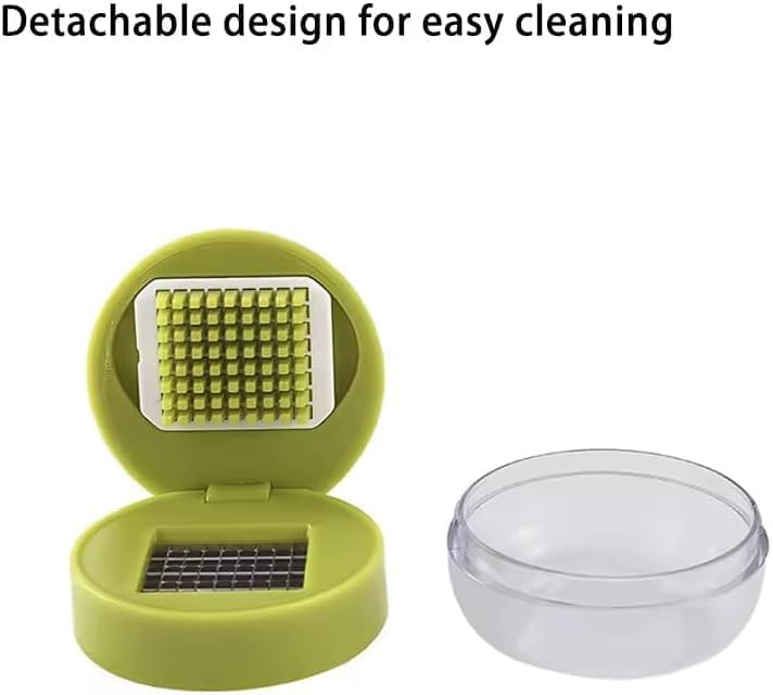 Mini Garlic Chopper - Stainless Steel Blades for Effortless Mincing | Handheld Garlic Slicer in Green