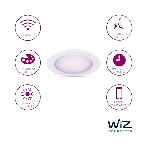 Philips Smart 5-6 Inch Retrofit Recessed LED Downlight 4-Pack Wi-Fi Color Changing