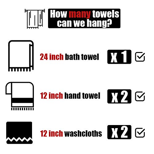 JQK Bath Towel Bar, 24 Inch 304 Stainless Steel Thicken 0.8mm Towel Rack Bathroom, Towel Holder Brushed Finished Wall Mount, Total Length 27 Inch 2 Pack, TB110L24-BN-P2