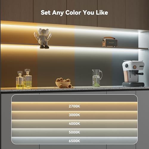 16.4 ft Tunable White COB LED Strip Lights with RF Remote, Dimmable, Super Bright, 2700K-6500K