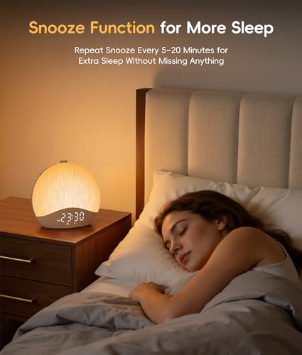 ecozy Sunrise Alarm Clock with White Noise Machine, Sleep Light & Bluetooth