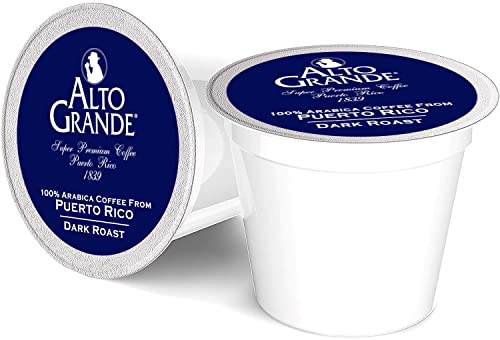 Alto Grande Puerto Rico Arabica Coffee Pods 72 Count Medium-Dark Roast - Compatible with Keurig