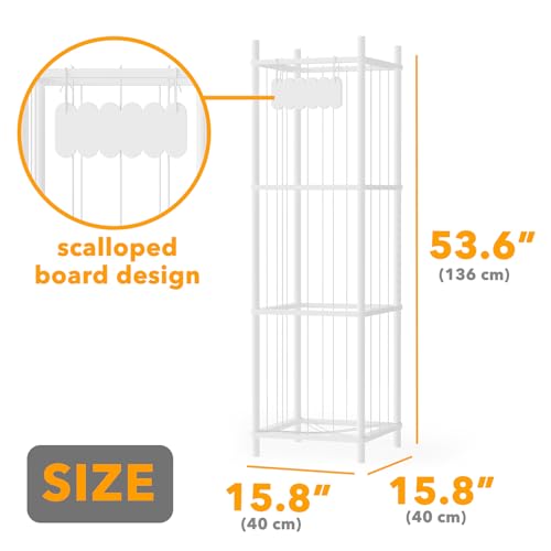 Large Stuffed Animal Storage Organizer 15.8W x 15.8D White Toy Cage for Playroom