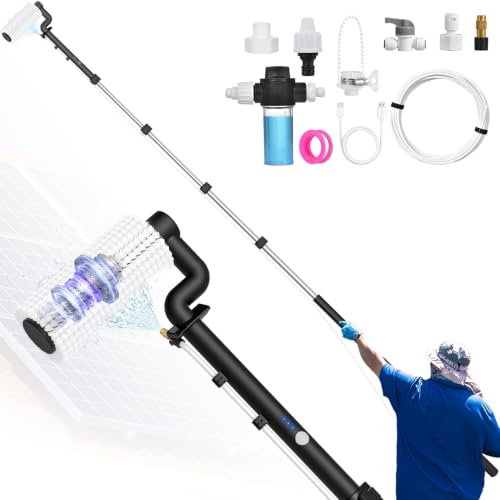 20.34ft Telescopic Water-Fed Washing Kit with Soap Dispenser - Solar Panel & Window Cleaning