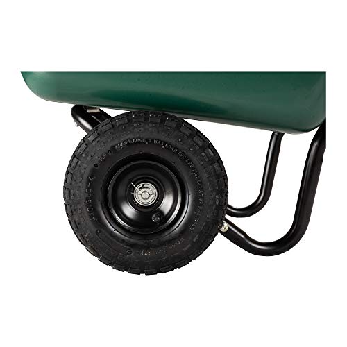 Garden Star Dual-Wheel Garden Cart with 4 Cubic Foot Poly Tray, 300 lbs Capacity
