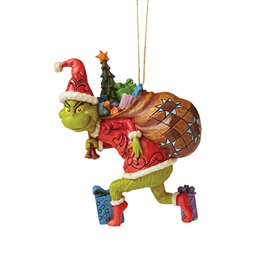 Enesco Jim Shore Grinch Tiptoeing Hanging Ornament 4.45" Christmas Decor