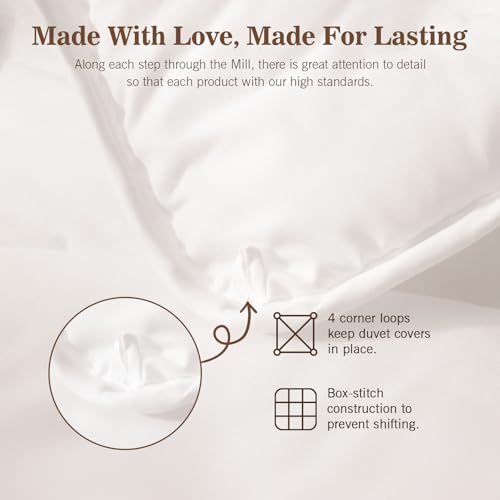 KUSNUG Organic Cotton & Australian Wool Hybrid Comforter King – Year-round, White