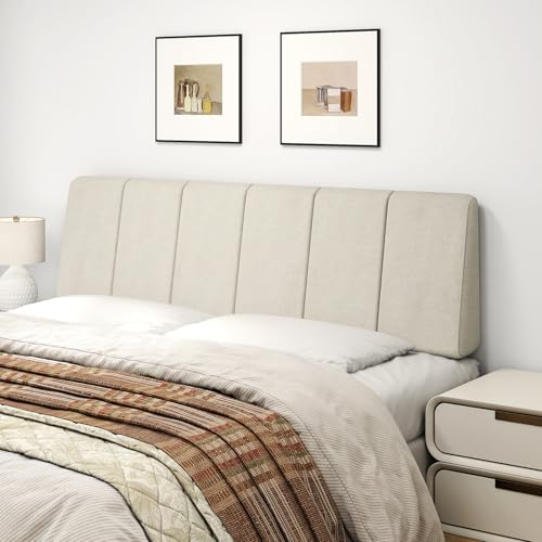 Queen Size Headboard, No Assembly Required - Beige, Curved Support