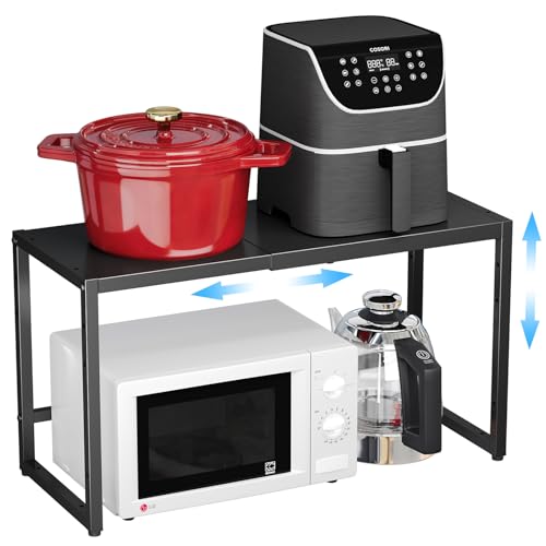 Black Adjustable Heavy Duty Metal Storage Shelves - 150 LBS Capacity, 1 Tier, 28.8 x 11.8 x 16.3 Inches