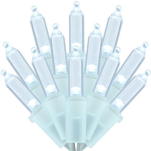 Sweet Shine Cool White LED Christmas String Lights 66ft 200 Bulbs UL Certified