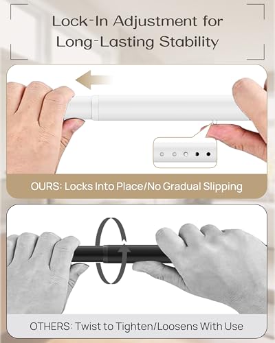 EZFurni Heavy Duty Tension Curtain Rod 42-123 Inches No Drilling White