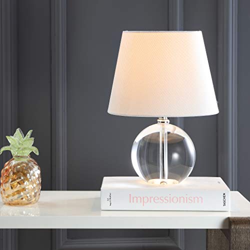 SAFAVIEH Lighting Mable Table Lamp, 14″ Crystal Clear/Off White