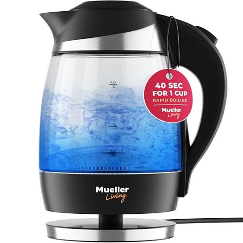 Electric Kettle 1.8L Boiling Water Tea Kettle Fast Heating Cordless Glass