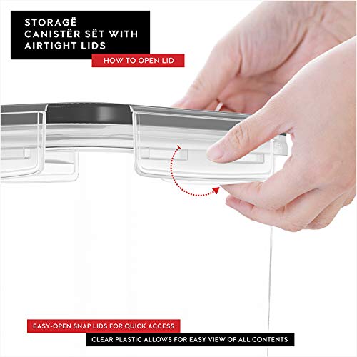 DWËLLZA KITCHEN 3.6L Food Storage Containers Set of 4 - Airtight Dry Food Organizer