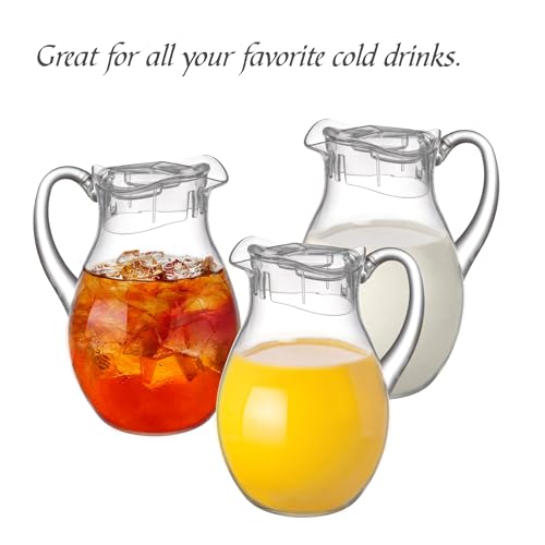 2-Pack Acrylic Water Pitcher 72 oz BPA-Free Shatterproof for Iced Tea Juice