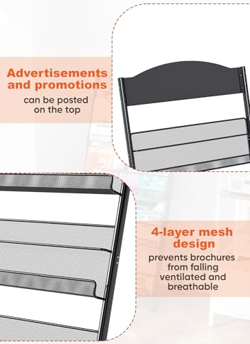 Floor-Standing Multi-Layer Magazine Rack with Wheels for Office & Exhibitions