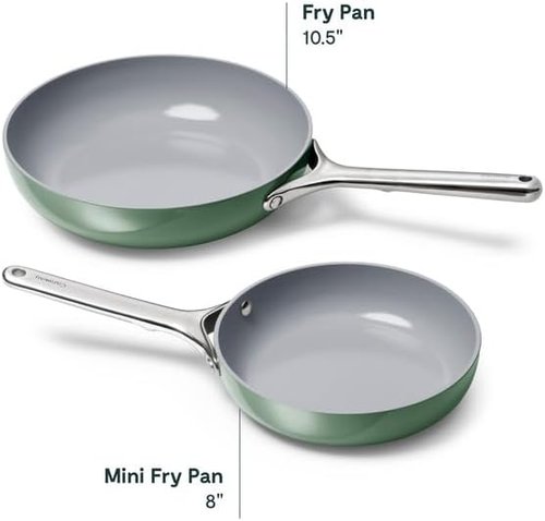 Caraway Nonstick Ceramic Mini Fry Pan - 1.05 Qt, 8" | Non-Toxic, Oven Safe & Compatible with All Stovetops - Sage