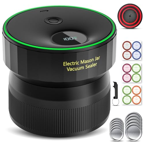 Attikbiz Black 2026 Fully Automatic Mason Jar Vacuum Sealer Kit