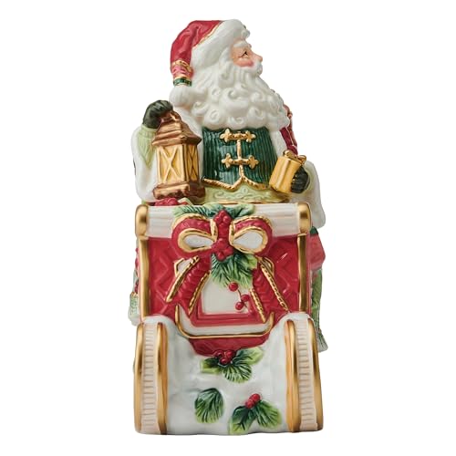 Fitz and Floyd Santa Ceramic Cookie Jar Christmas Treat Storage Decor