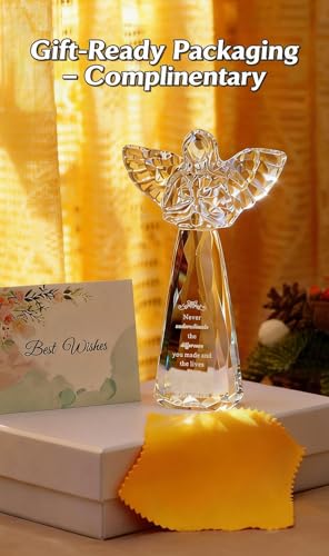 Retirement Gift for Woman Engraved Crystal Angel - Inspirational Keepsake, Present for Female Retirees