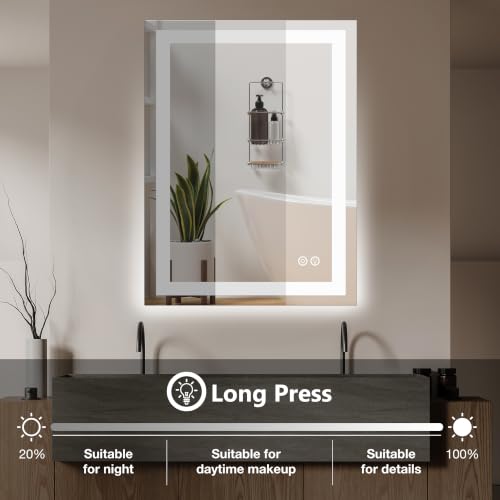 LED Bathroom Mirror 24x32 Inch Anti-Fog Rectangular Vanity Mirror - White Variation