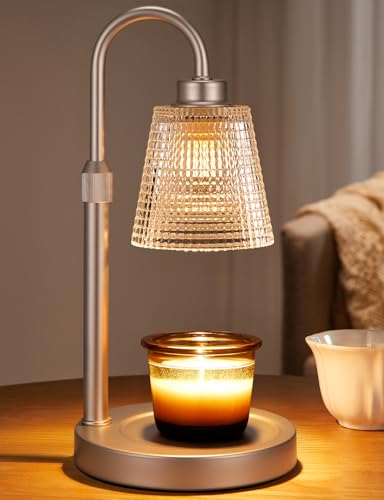 Innqoo Champagne Gold Candle Warmer Lamp with Timer & Dimmable Settings — Height Adjustable, Flame-Free Home Decor Gift for Women & Mom