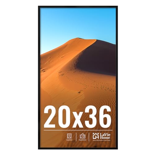 LaVie Home 20x36 Black Picture Frame with HD Plexiglass, Wall Display (Vertical or Horizontal) – 1 Pack