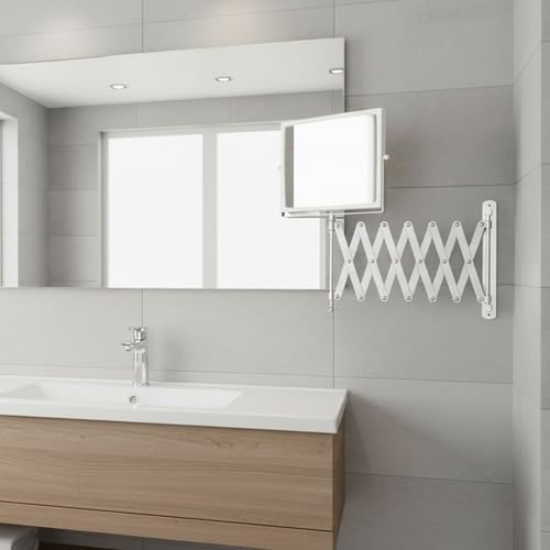 Wall-Mounted Makeup Mirror with 5X Magnification, Swivel, Chrome Finish