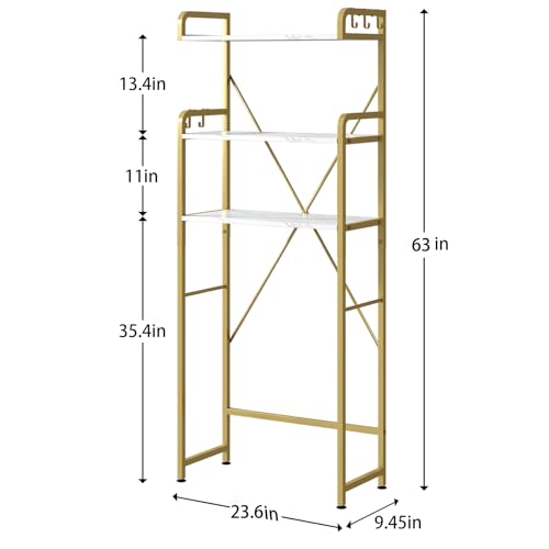 Over The Toilet Storage Rack with 3-Tier Shelves, Space Saver Shelf,