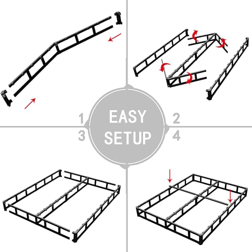 King Size Low Profile 3 Inch Mattress Foundation Box Spring - Heavy Duty Support