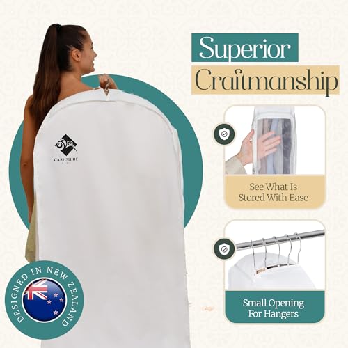 40 Inch Cotton Garment Bag for Hanging Clothes - Moth & Dust Protection, Cedar Blocks, Wide Gusset - Variation of THIS listing