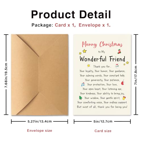 PTRUKD Christmas Card for Wonderful Friend MC-KM-421 – Blank Inside 5 x 7