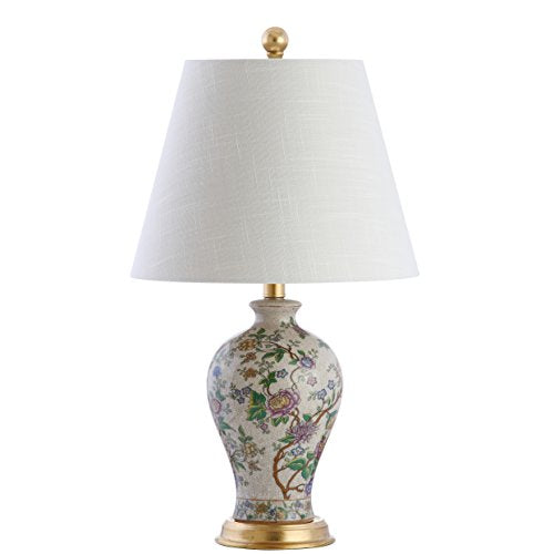 French Country Floral Urn Ceramic Lamp - Multicolor, 24 Inch