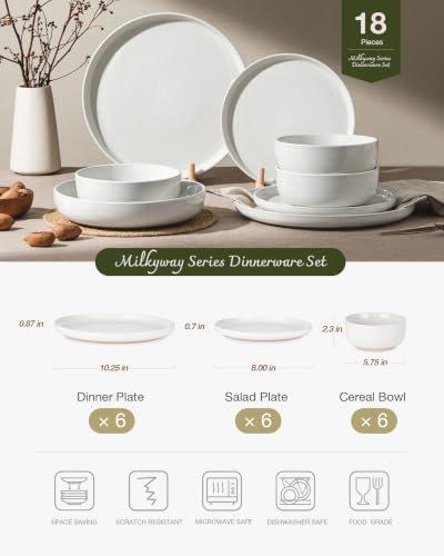 Famiware White 18-Piece Stoneware Dinnerware Set - Service for 6