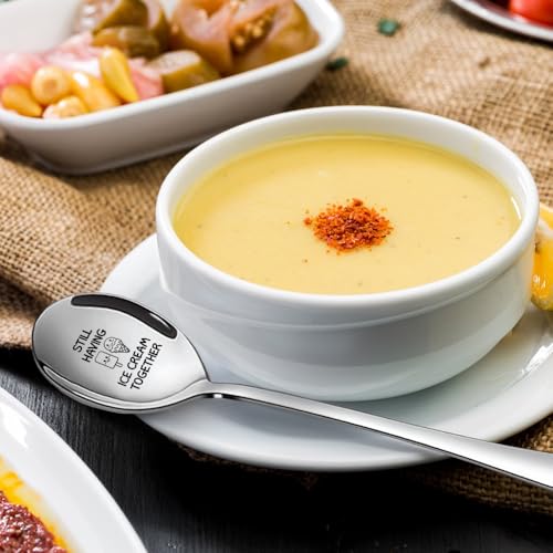 Still Having Ice Cream Together Engraved Spoon - Stainless Steel Dessert & Coffee Spoon