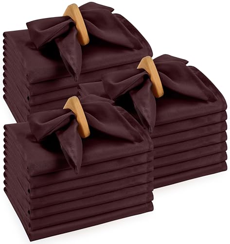Utopia Home Burgundy Cloth Napkins (144 Pack, 20x20 Inches), Ideal Dinner Napkins for Party, Wedding and Lunch/Dinner