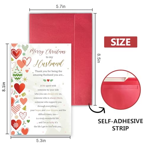 Merry Christmas To My Husband Card - Sweet Poem Holiday Card from Wife Gevinna