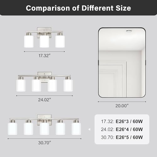 FonmYim Brushed Nickel Bathroom Vanity Light Fixture 17.3-Inch Over Mirror
