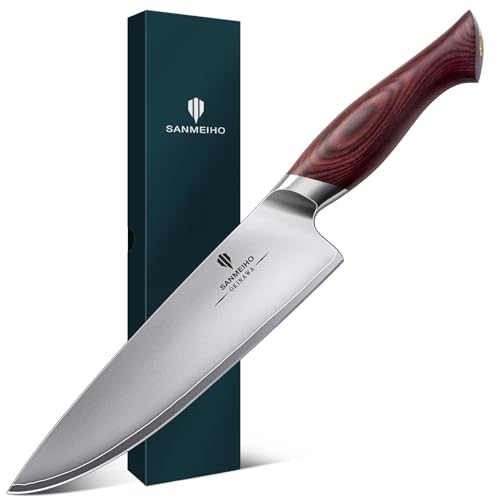 8 Inch High Carbon Japanese Steel Chef Knife - SANMEIHO G5 Laminated Blade