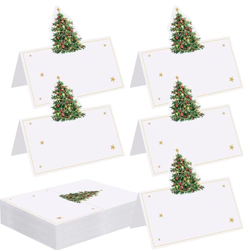 50Pcs Christmas Tree Place Cards for Table Setting Holiday Party Decor