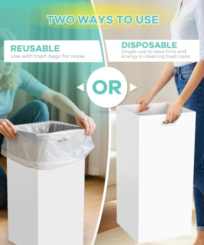4 Pack 30 Gallon Disposable Trash Cans - Foldable Waterproof Cardboard Bins