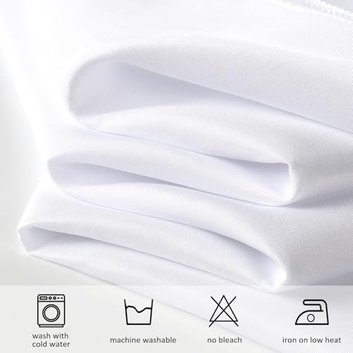 Peppmily 12 Pack White Rectangle Tablecloth 60 x 102 Inch for 6Ft Tables - Elegant & Durable Polyester