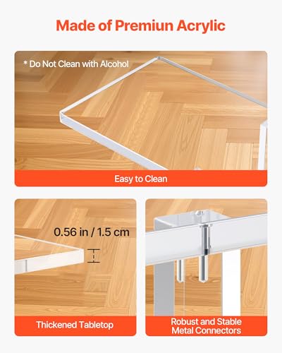 Acrylic Narrow Console Table with 2-Tier Storage - Clear Entryway Side Table