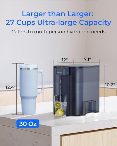 Waterdrop ED04B-L Mega Electric Water Filter Dispenser, Large 27-Cup,