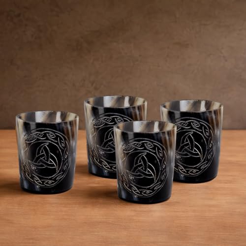Eternal Design Viking Horn Shot Glasses Set of 12 - Rustic Medieval Drinkware