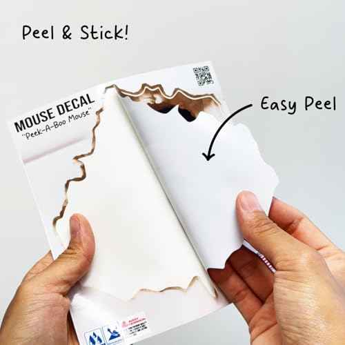 GRITKULTURE Removable Christmas Hat Mouse Hole Decal Sticker 5.1inch 2 Pack. Mouse Hole in The Wall Sticker with 3D Effect. Wall Decoration, Funny Gift, Potty Training, Santa Claus Prank (#2)