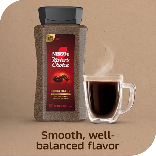 Instant Coffee House Blend 2 Jars 14 oz - Smooth, Full-Bodied Flavor