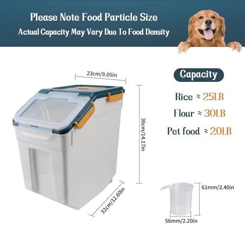 Blue 4-Pack Large Flour & Rice Storage Containers 25lb Airtight Locking Lids