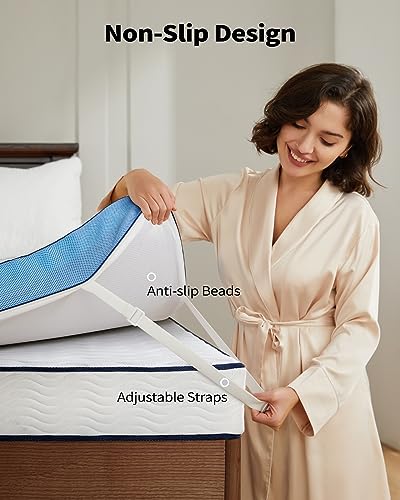 Twin 3-Inch Firm Mattress Topper with Gel-Infused Memory Foam & Bamboo Cover